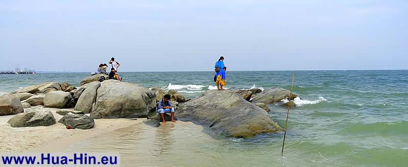 Rocks at the beach of Hua Hin